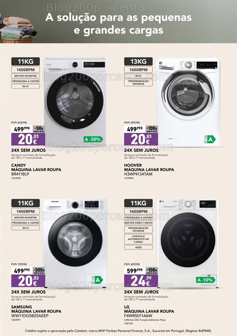 Antevisão Folheto RADIO POPULAR Especial Máquinas Lavar Promoções de 17 a 24 abril