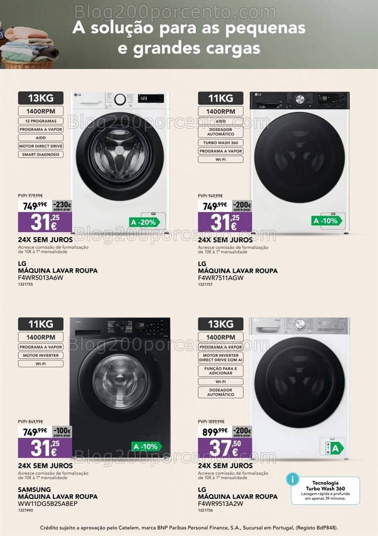 Antevisão Folheto RADIO POPULAR Especial Máquinas Lavar Promoções de 17 a 24 abril