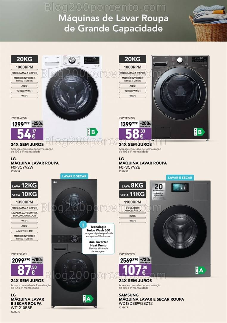 Antevisão Folheto RADIO POPULAR Especial Máquinas Lavar Promoções de 17 a 24 abril