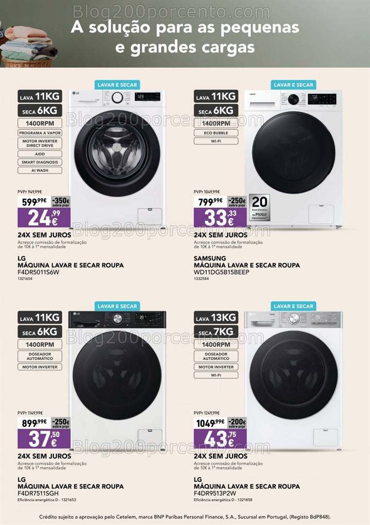 Antevisão Folheto RADIO POPULAR Especial Máquinas Lavar Promoções de 17 a 24 abril