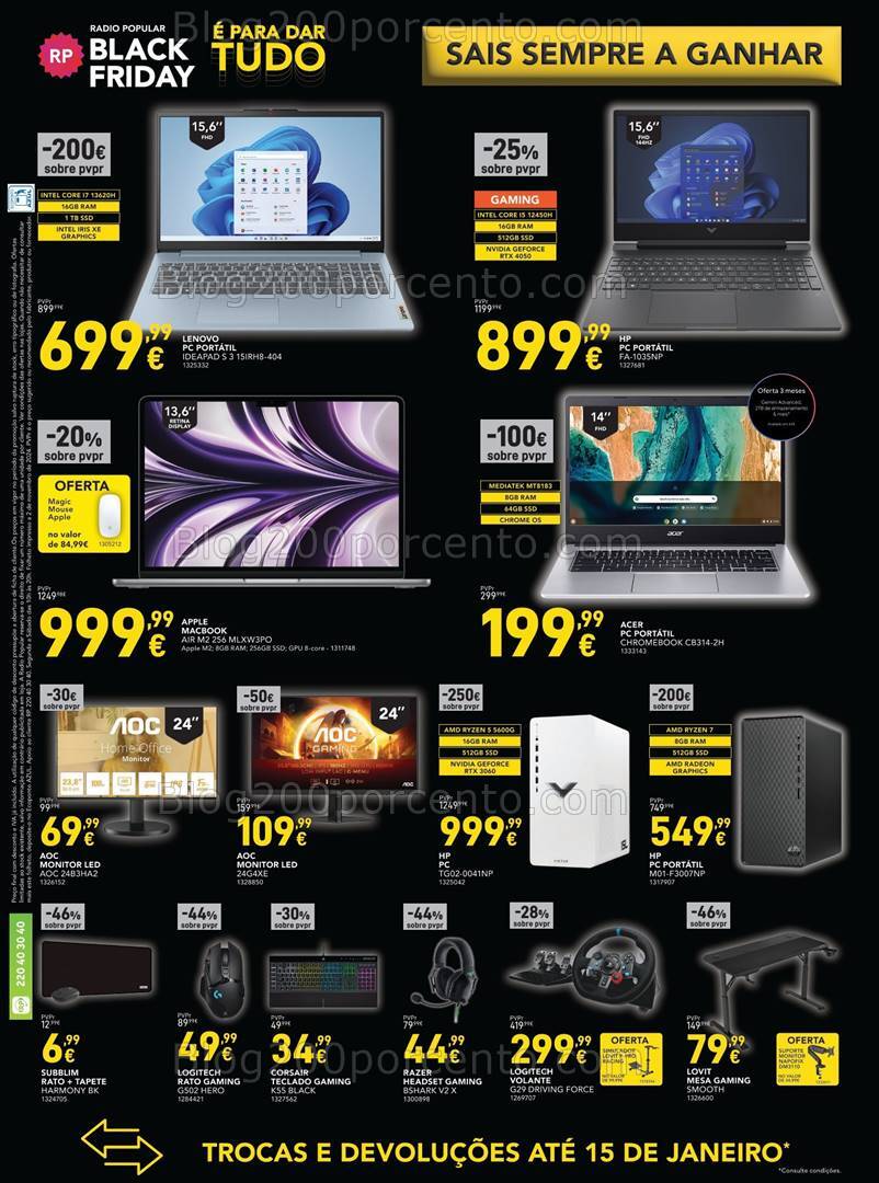Antevisão Folheto RADIO POPULAR Black Friday Promoções de 12 a 18 novembro
