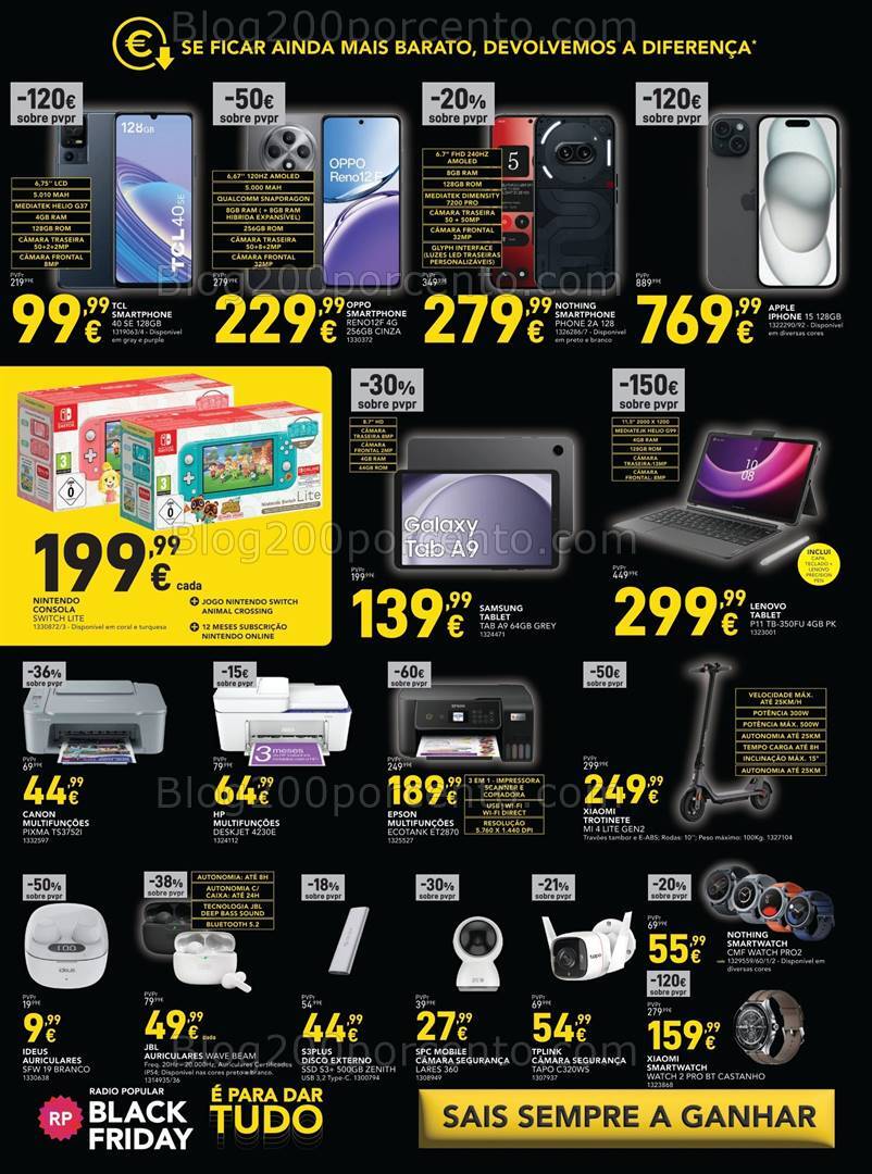 Antevisão Folheto RADIO POPULAR Black Friday Promoções de 12 a 18 novembro