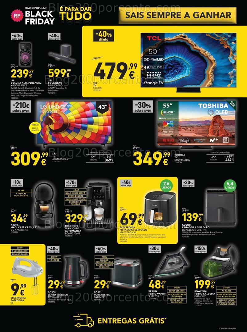 Antevisão Folheto RADIO POPULAR Black Friday Promoções de 12 a 18 novembro