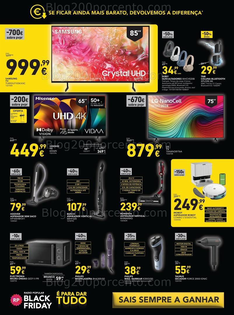 Antevisão Folheto RADIO POPULAR Black Friday Promoções de 12 a 18 novembro