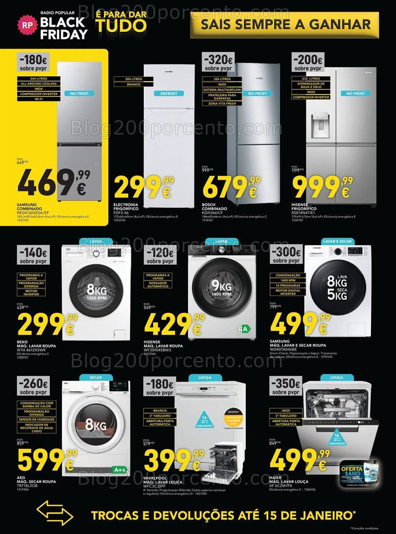 Antevisão Folheto RADIO POPULAR Black Friday Promoções de 12 a 18 novembro
