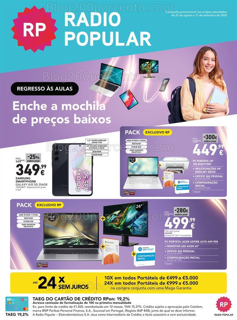 Antevisão Folheto RADIO POPULAR Regresso às Aulas Promoções de 27 agosto a 11 setembro