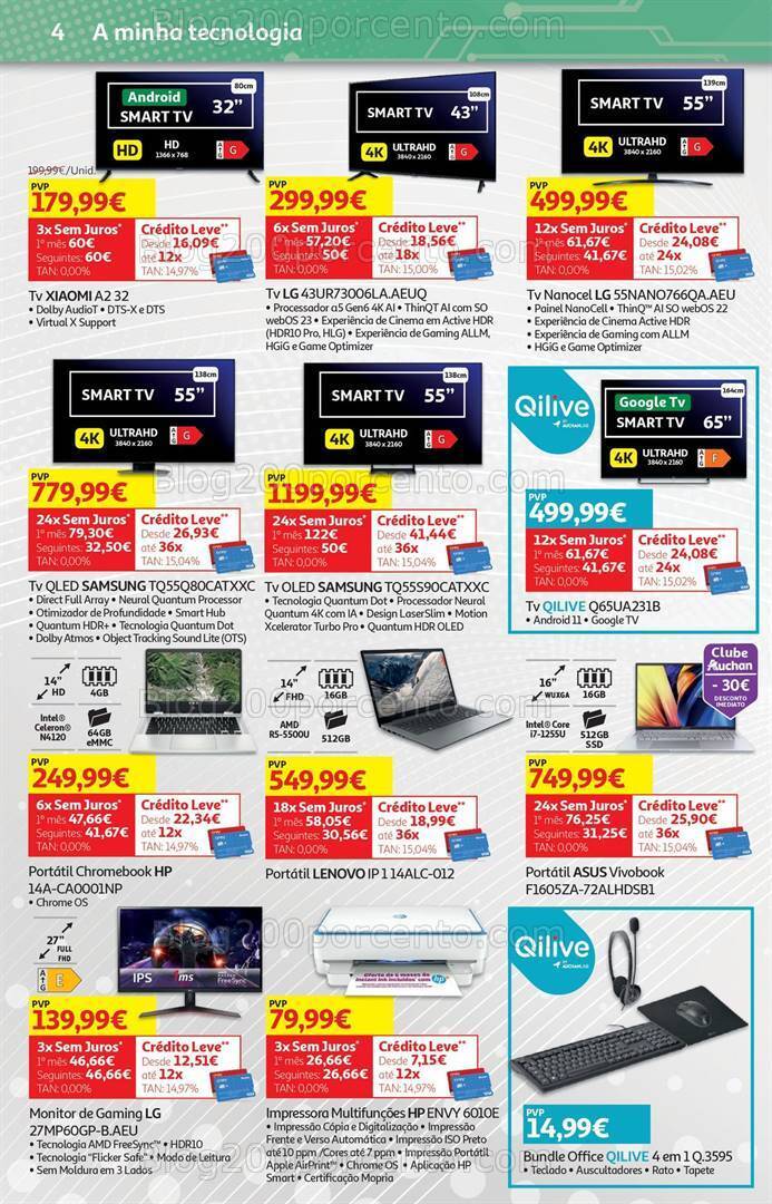 Antevisão Folheto AUCHAN Tecnologia Promoções de 18 abril a 2 maio