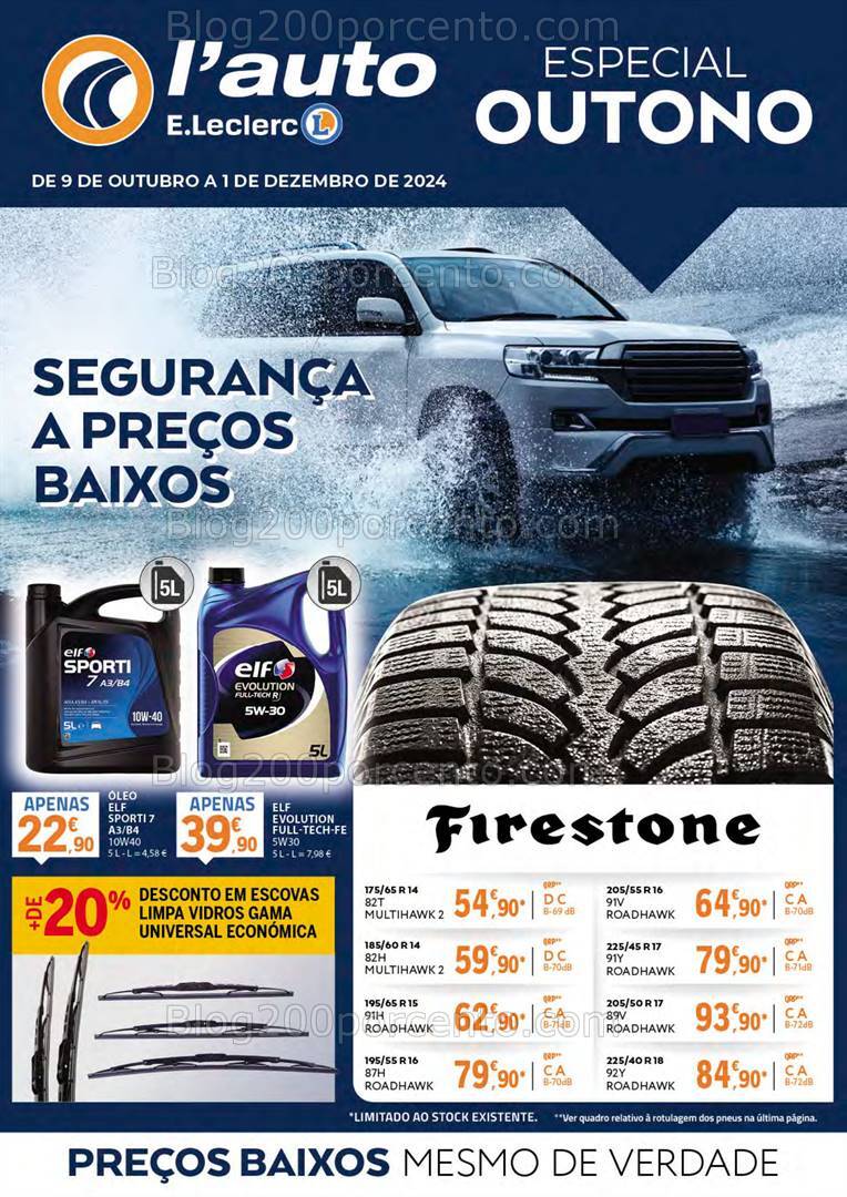 Antevisão Folheto E-LECLERC Auto Promoções de 9 outubro a 1 dezembro
