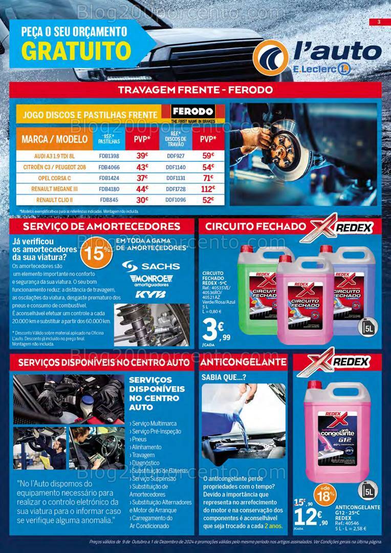 Antevisão Folheto E-LECLERC Auto Promoções de 9 outubro a 1 dezembro