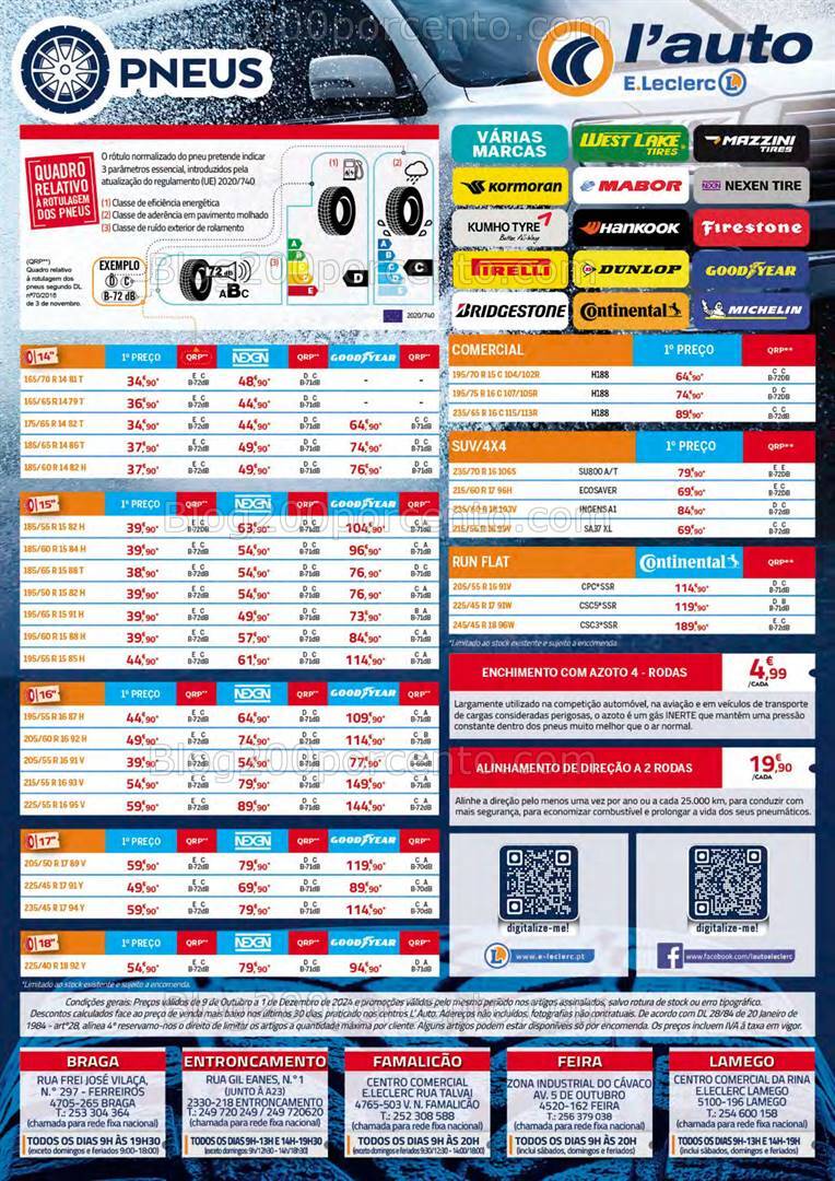 Antevisão Folheto E-LECLERC Auto Promoções de 9 outubro a 1 dezembro