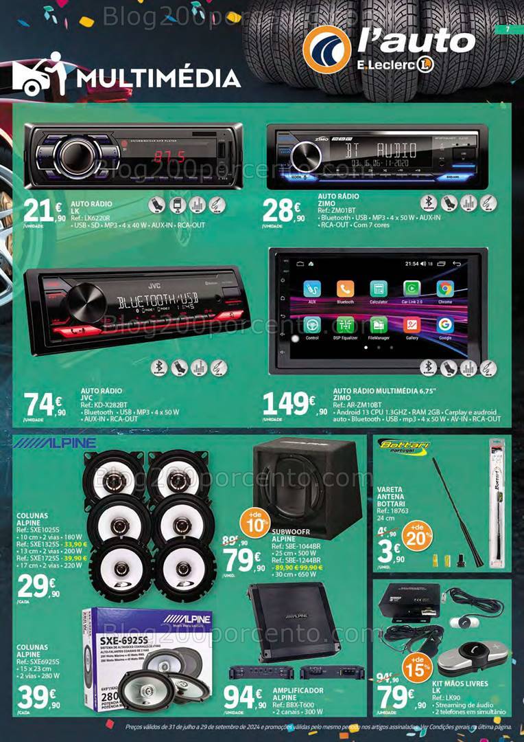 Antevisão Folheto E-LECLERC Auto Promoções de 31 julho a 29 setembro