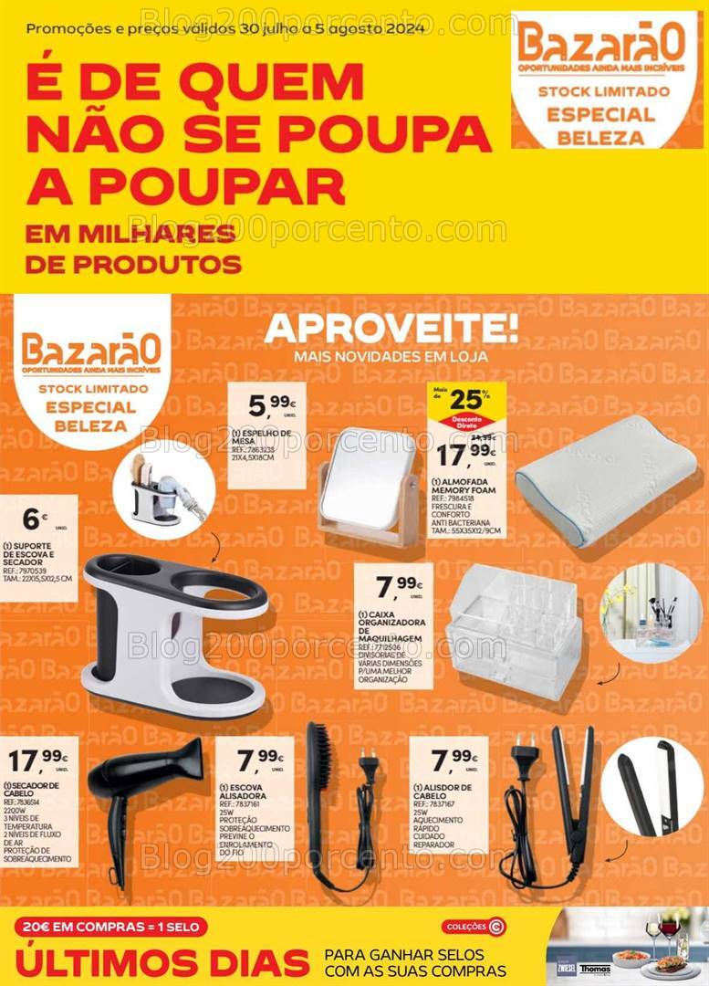 Antevisão Folheto CONTINENTE Bazarão Promoções de 30 julho a 5 agosto