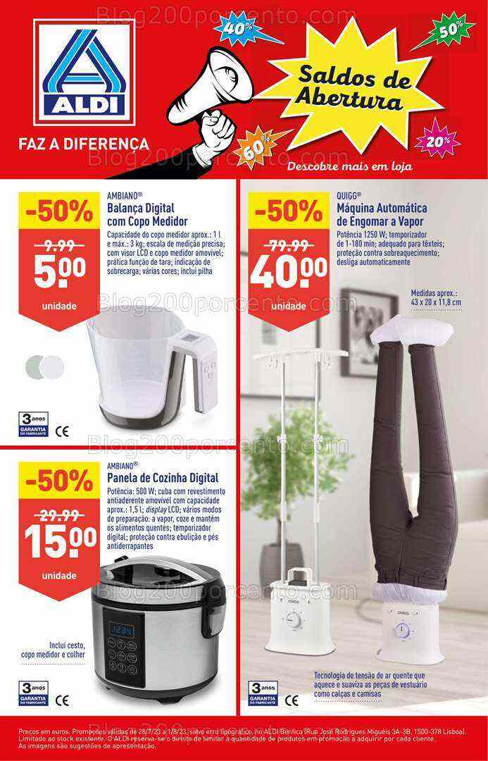 Antevisão Folheto ALDI Saldos Promoções de 28 julho a 1 agosto