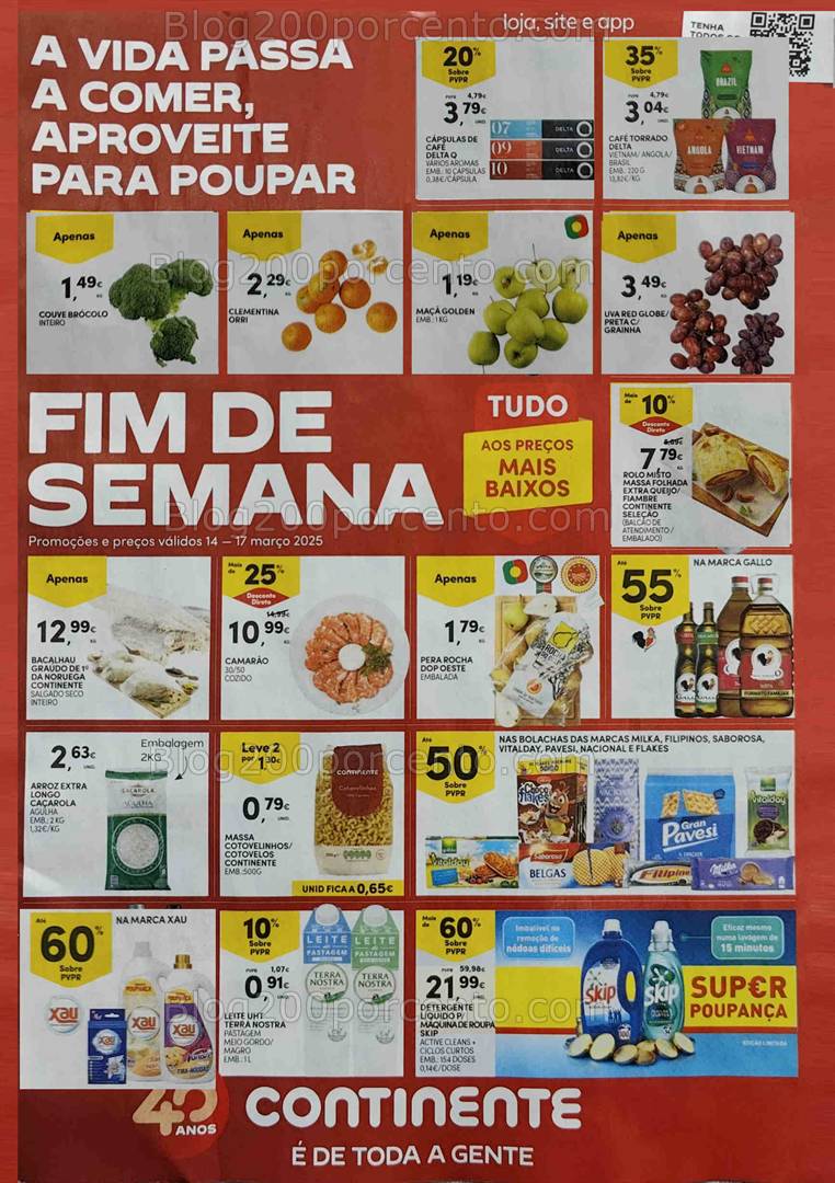 Antevisão Folheto CONTINENTE Promoções Fim de Semana - 14 a 17 março