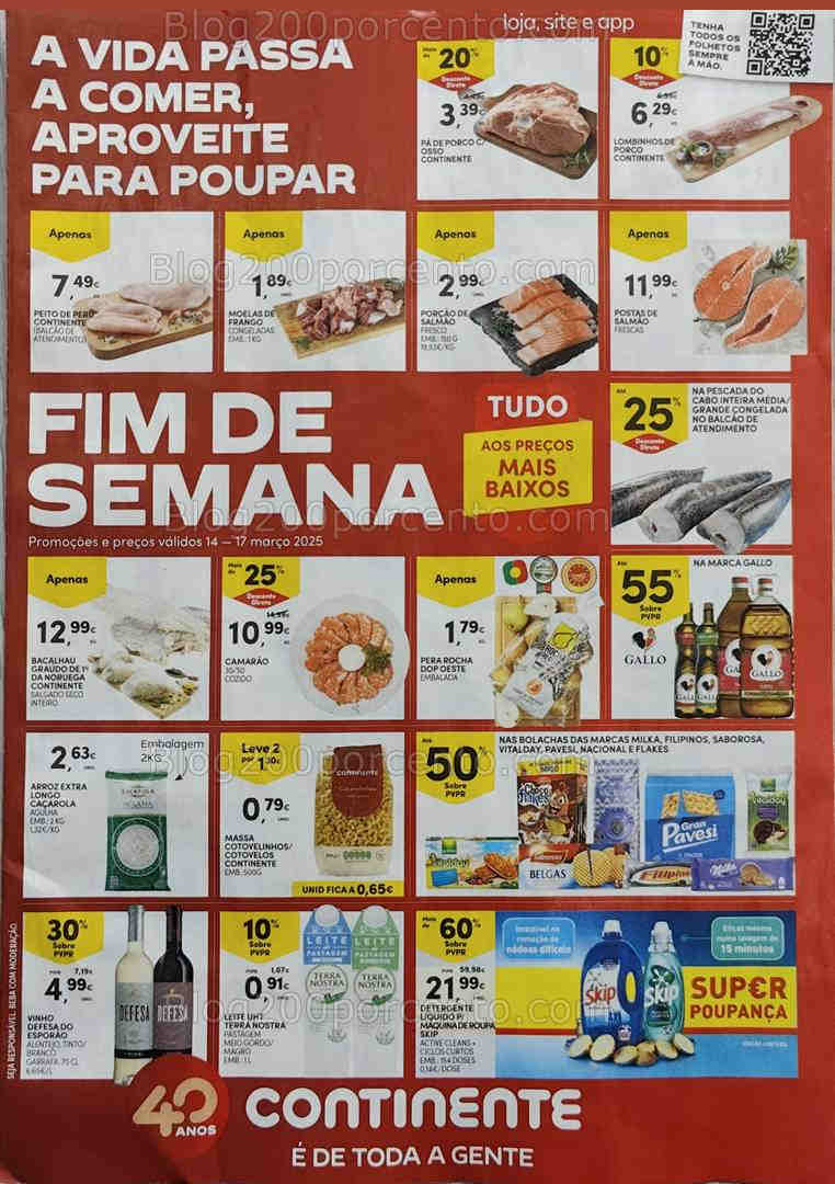 Antevisão Folheto CONTINENTE Promoções Fim de Semana - 14 a 17 março