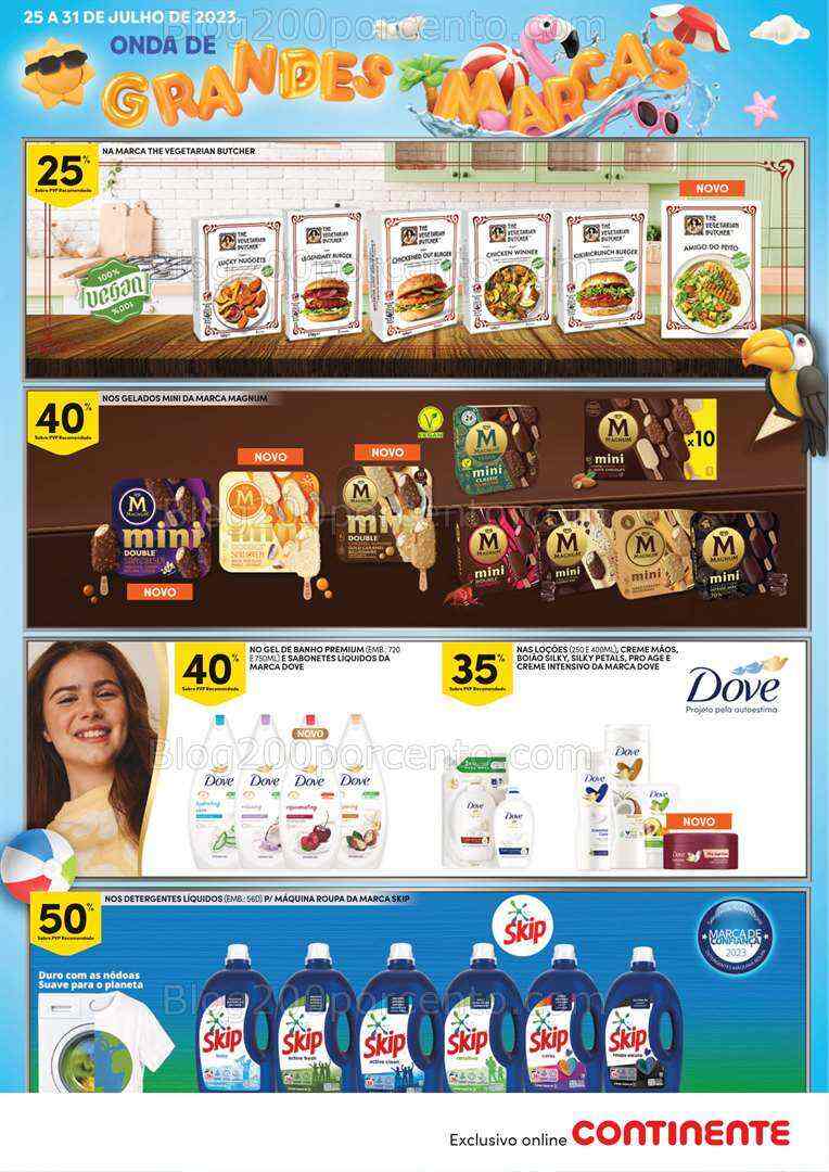 Antevisão Folheto CONTINENTE Grandes Marcas Promoções de 25 a 31 julho