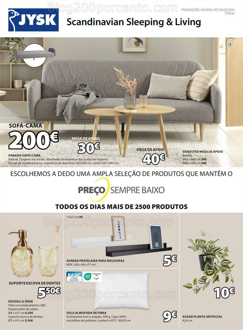 Antevisão Folheto JYSK Promoções de 22 fevereiro a 6 março