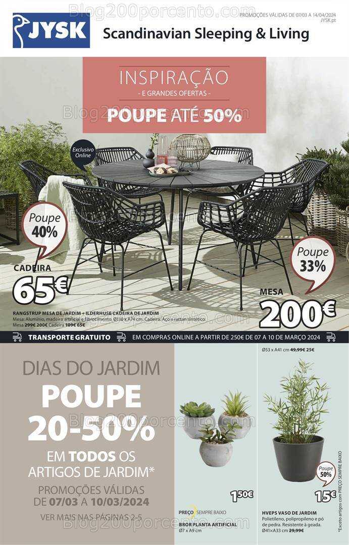 Antevisão Folheto JYSK Promoções de 7 março a 14 abril