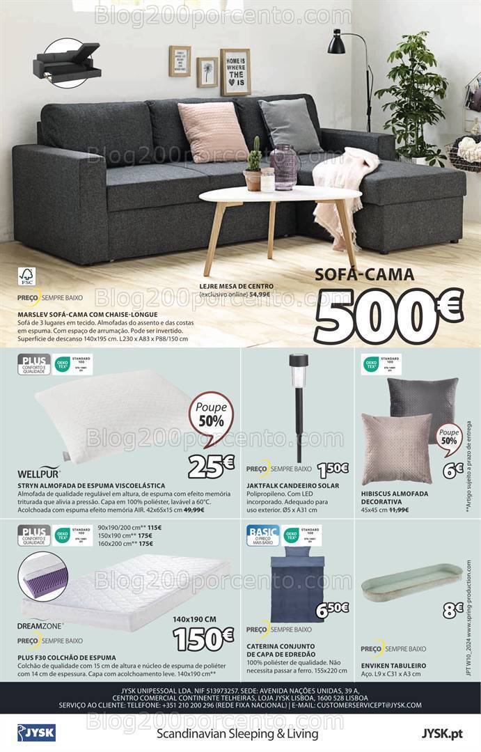 Antevisão Folheto JYSK Promoções de 7 março a 14 abril