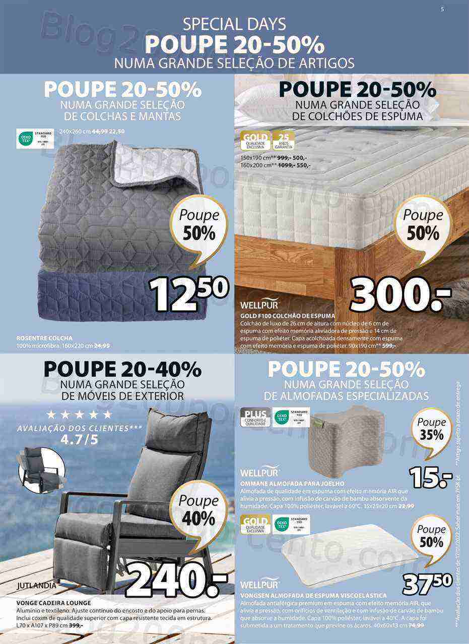 Antevisão Folheto JYSK Promoções de 16 março a 16 abril