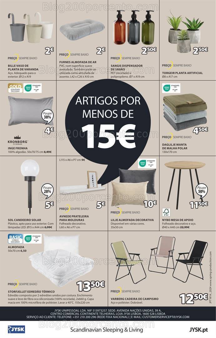 Antevisão Folheto JYSK Promoções de 4 a 14 abril