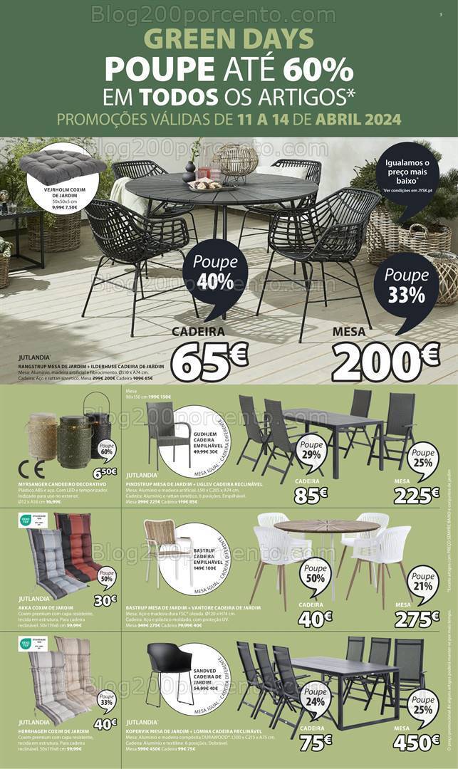 Antevisão Folheto JYSK Extra Promoções de 11 a 14 abril