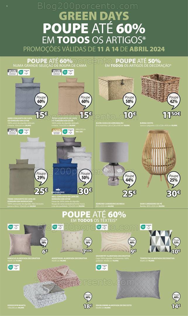 Antevisão Folheto JYSK Extra Promoções de 11 a 14 abril