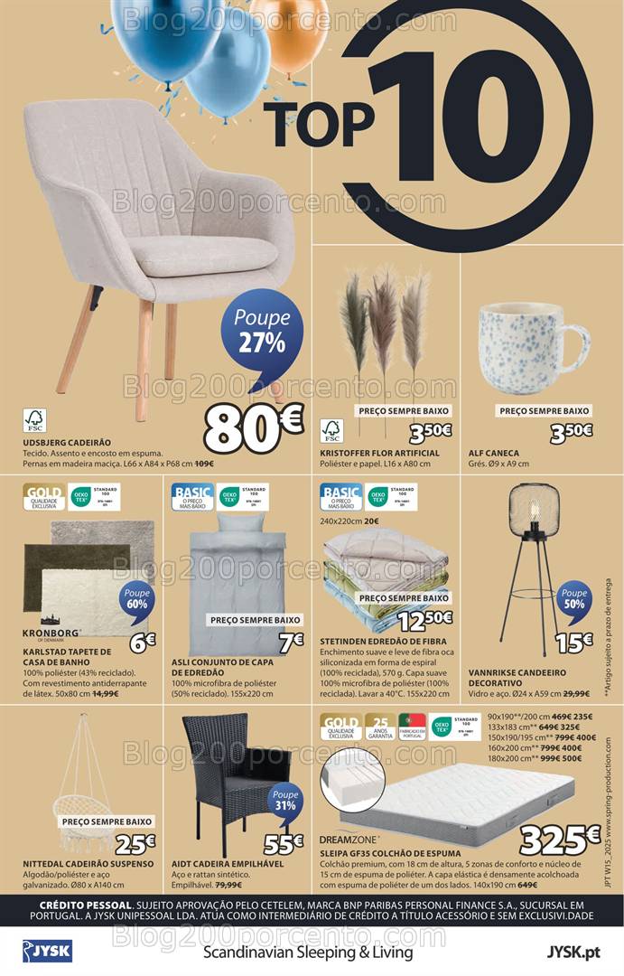 Antevisão Folheto JYSK Promoções de 10 a 30 abril