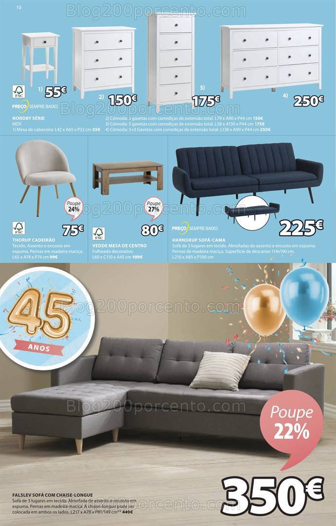 Antevisão Folheto JYSK Aniversário Promoções de 11 abril a 15 maio