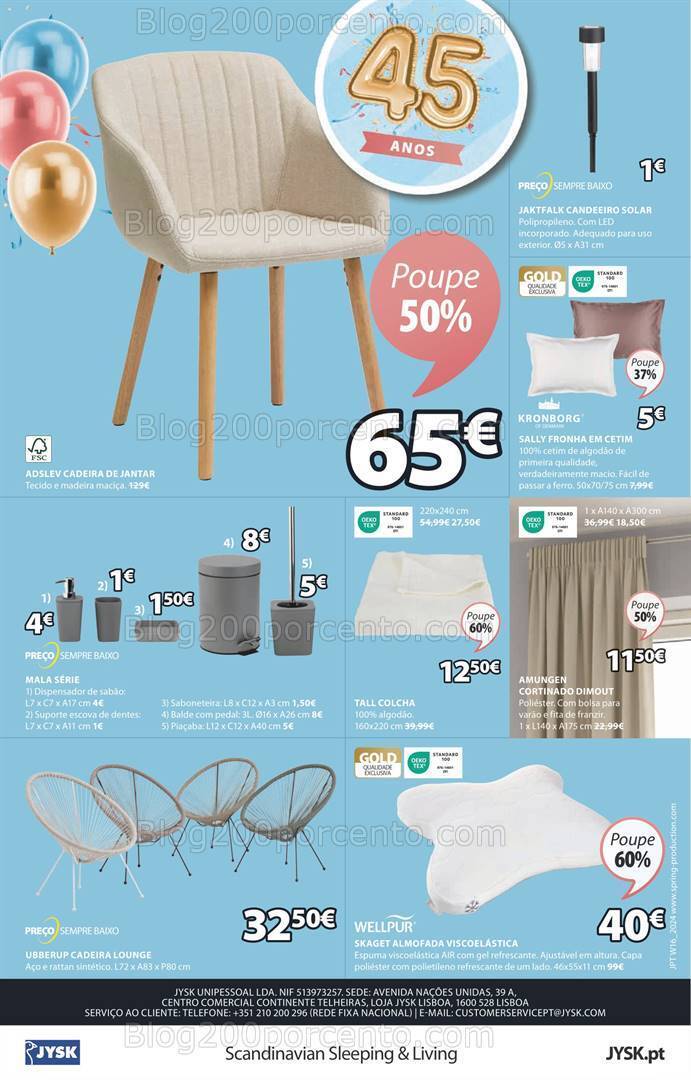 Antevisão Folheto JYSK Aniversário Promoções de 11 abril a 15 maio