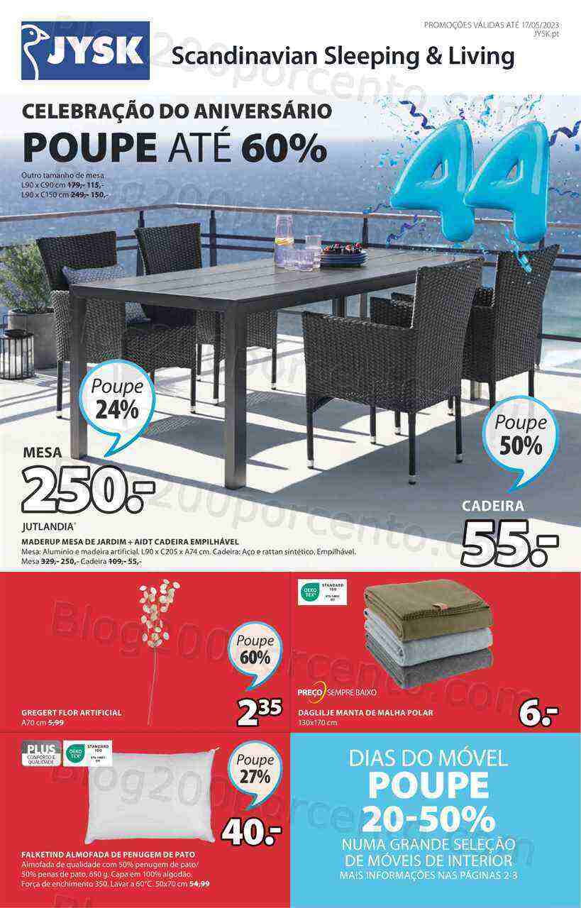 Antevisão Folheto JYSK Promoções de 27 abril a 17 maio