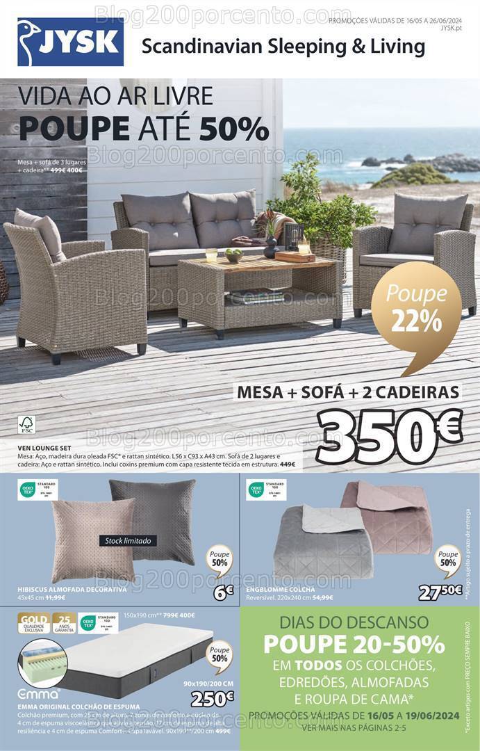 Antevisão Folheto JYSK Promoções de 16 maio a 26 junho
