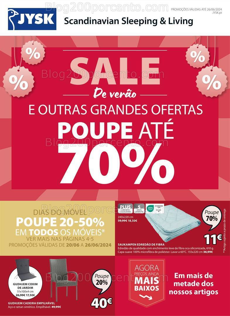 Antevisão Folheto JYSK Saldos de Verão Promoções até 26 junho