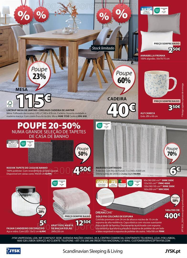 Antevisão Folheto JYSK Saldos de Verão Promoções até 26 junho