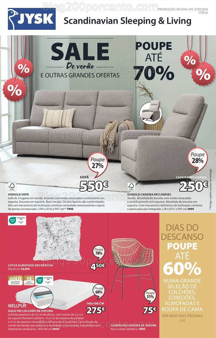 Antevisão Folheto JYSK Saldos Promoções até 31 julho