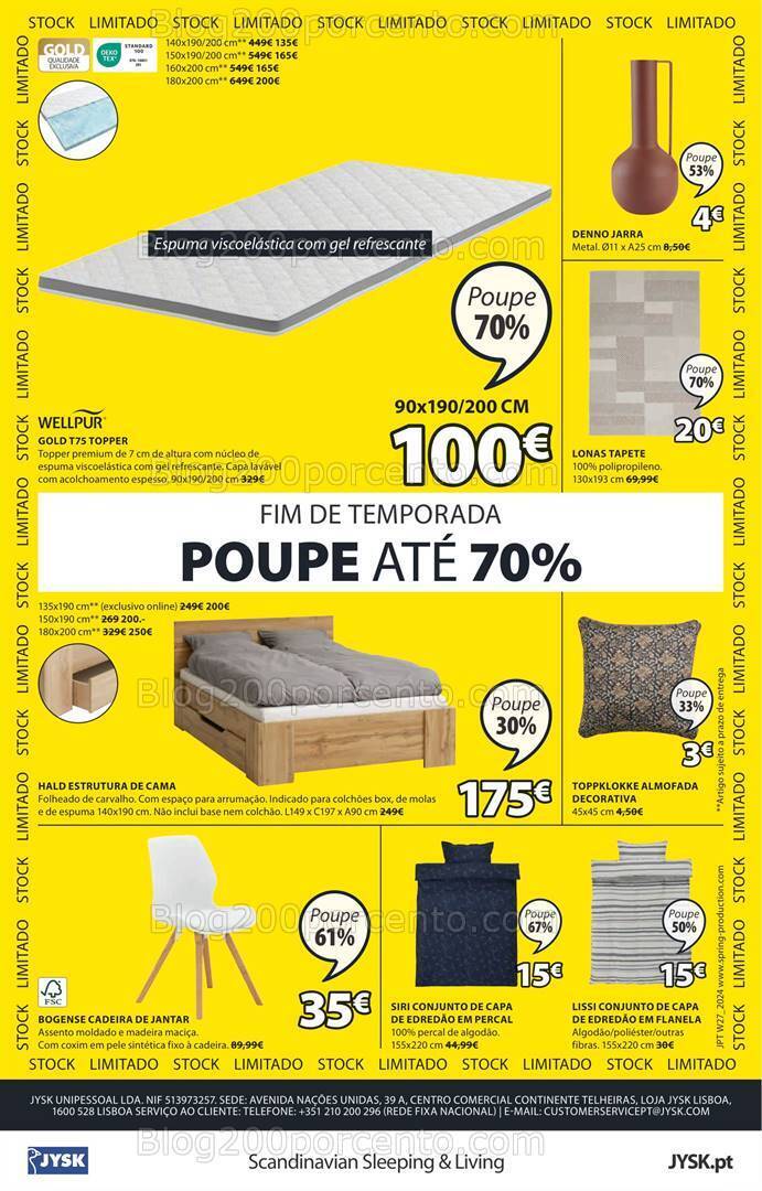 Antevisão Folheto JYSK Saldos Promoções até 31 julho