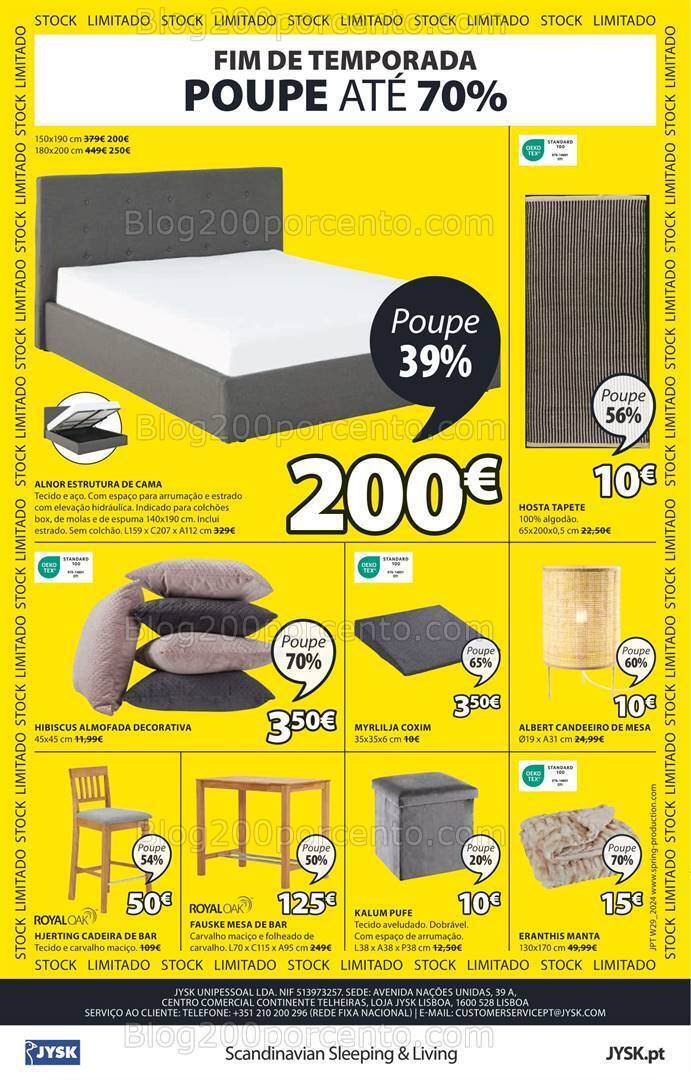 Antevisão Folheto JYSK Saldos de Verão Promoções até 31 julho