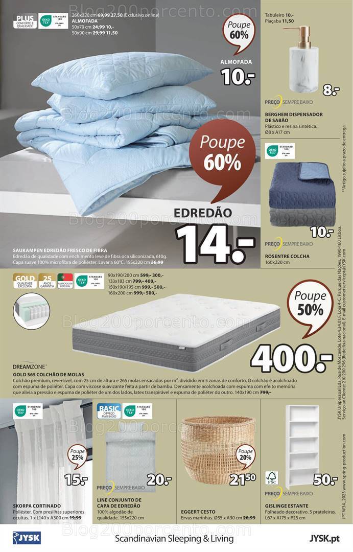Antevisão Folheto JYSK Promoções de 24 agosto a 6 setembro
