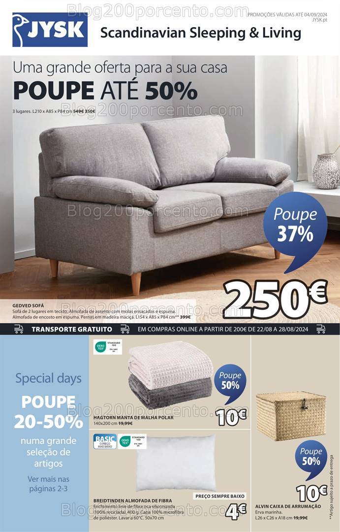 Antevisão Folheto JYSK Promoções de 22 agosto a 4 setembro