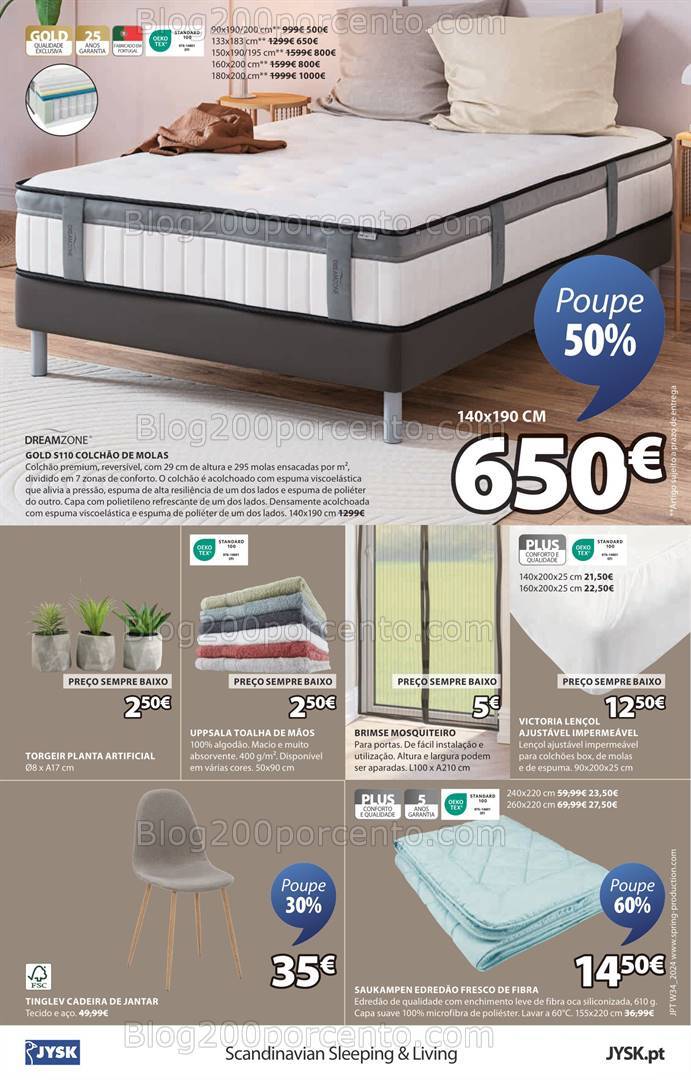 Antevisão Folheto JYSK Promoções de 22 agosto a 4 setembro