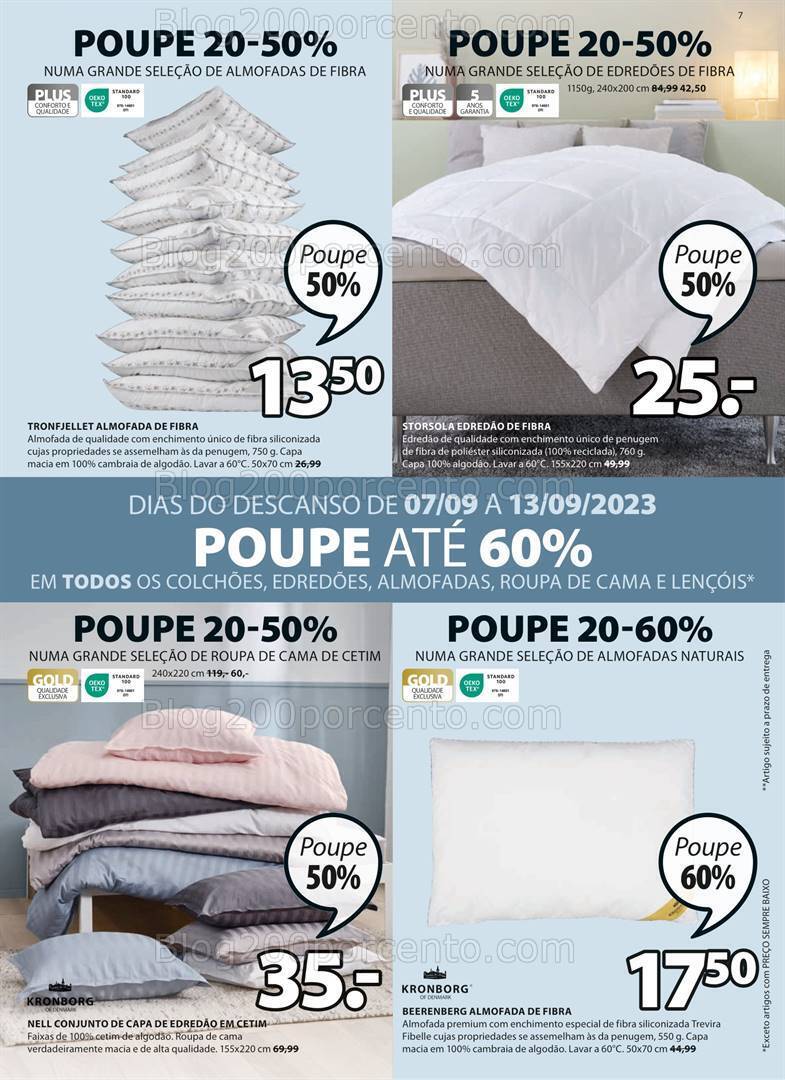 Antevisão Folheto JYSK Promoções de 7 setembro a 18 outubro