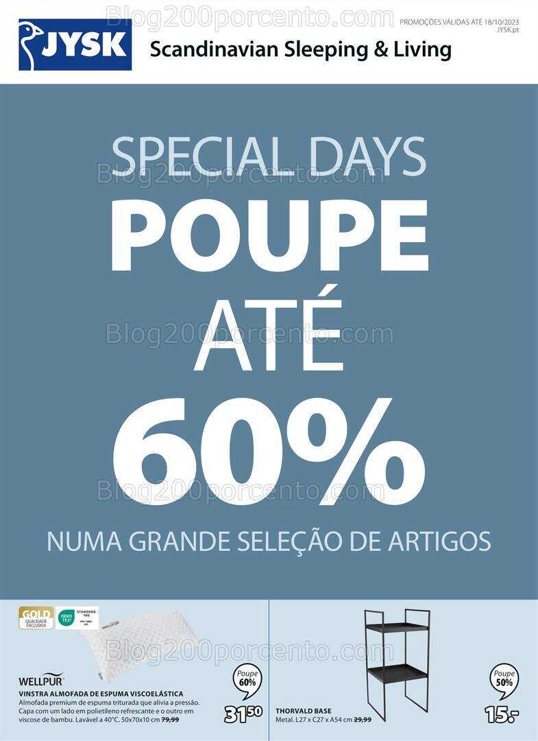 Antevisão Folheto JYSK Promoções de 21 setembro a 18 outubro