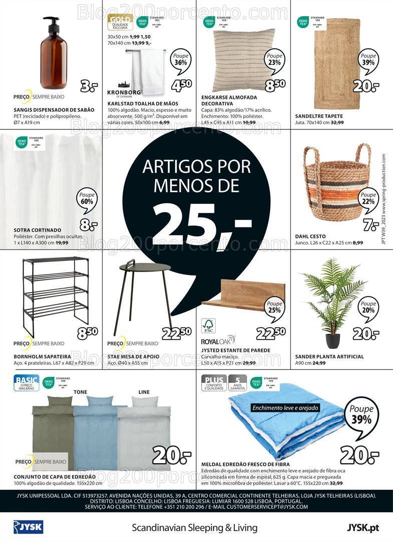 Antevisão Folheto JYSK Promoções de 28 setembro a 18 outubro