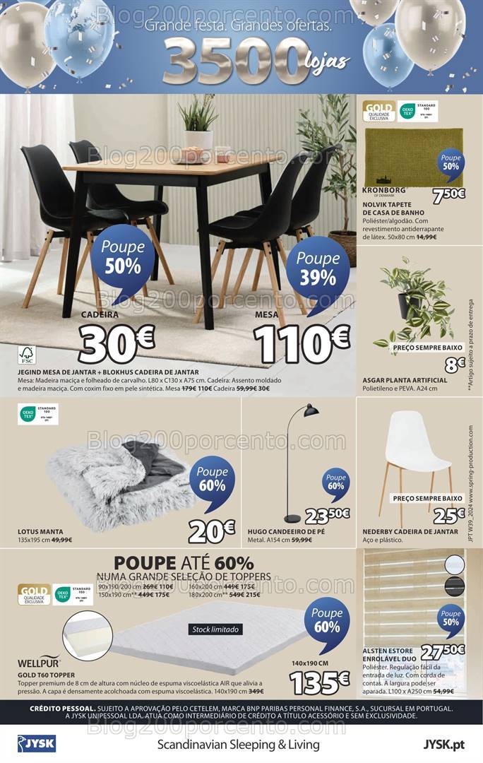 Antevisão Folheto JYSK Promoções de 26 setembro a 16 outubro