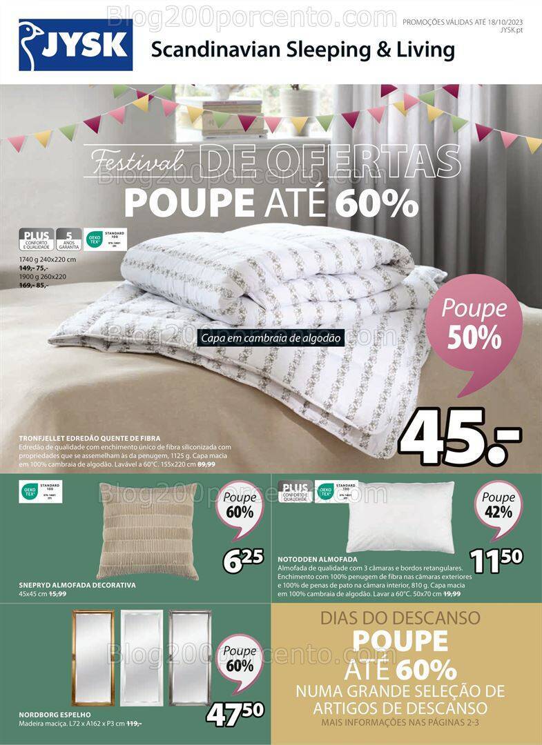 Antevisão Folheto JYSK Promoções de 5 a 18 outubro