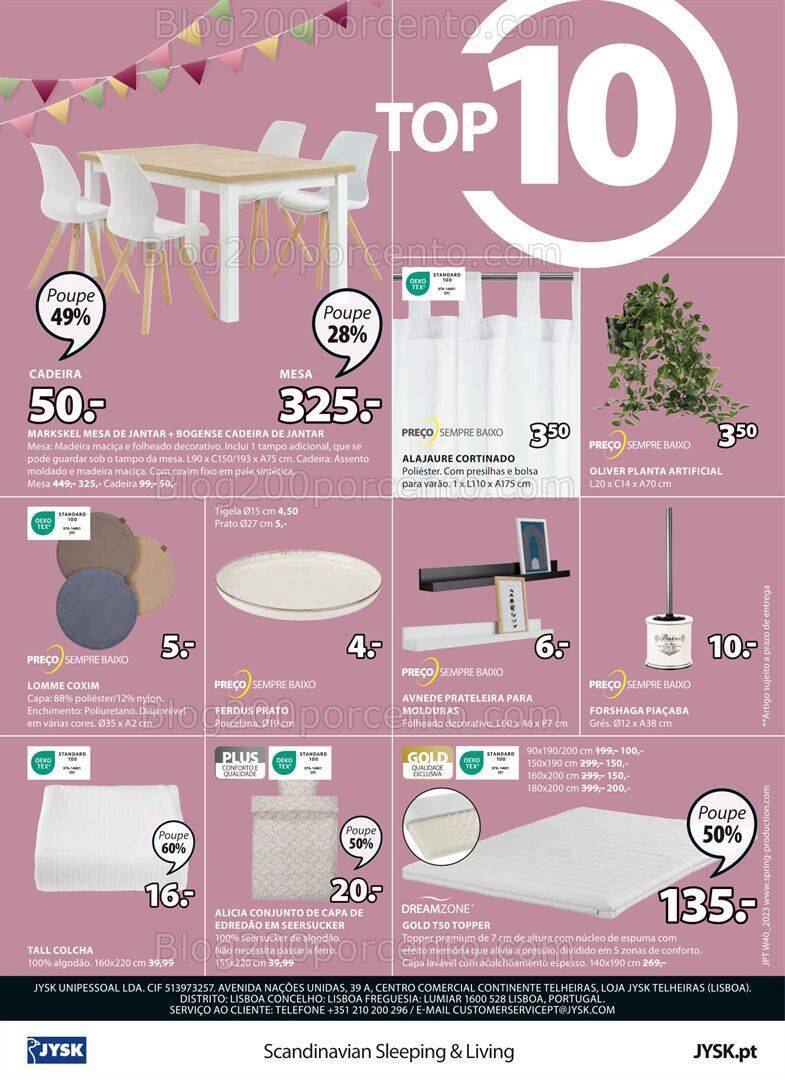 Antevisão Folheto JYSK Promoções de 5 a 18 outubro