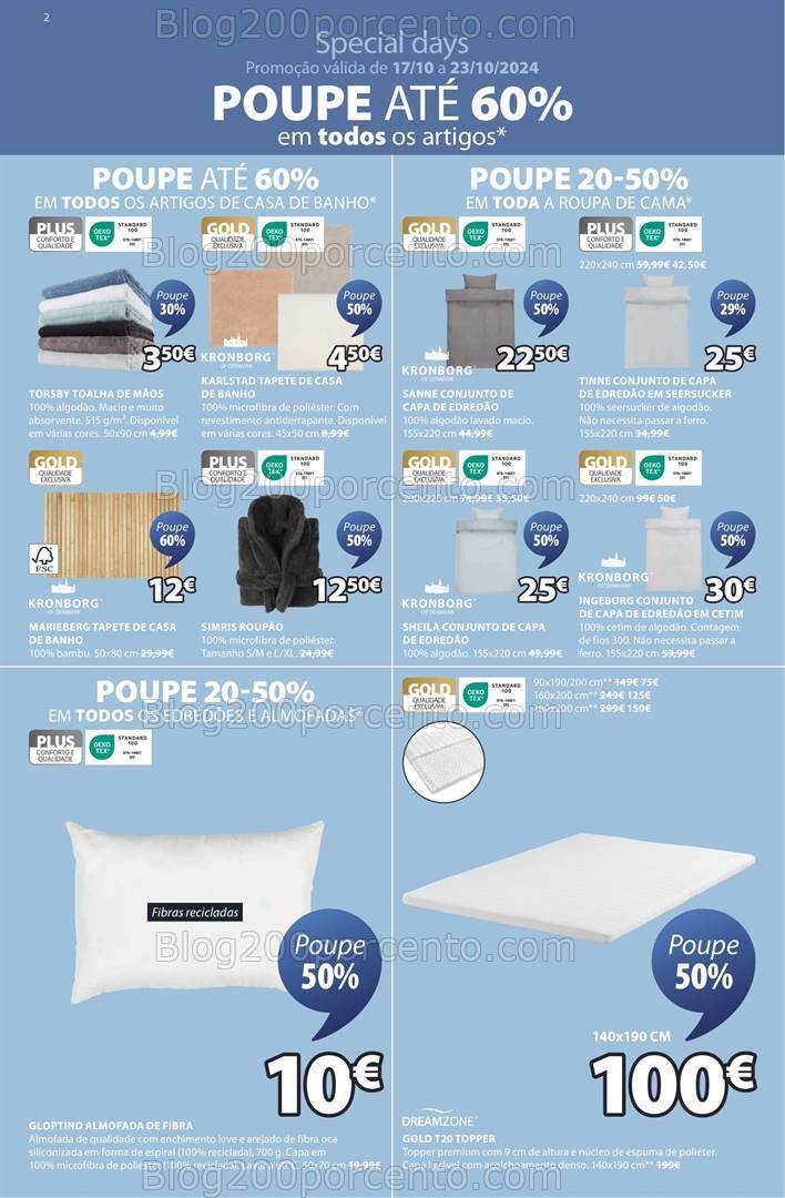 Antevisão Folheto JYSK Promoções de 17 outubro a 1 dezembro