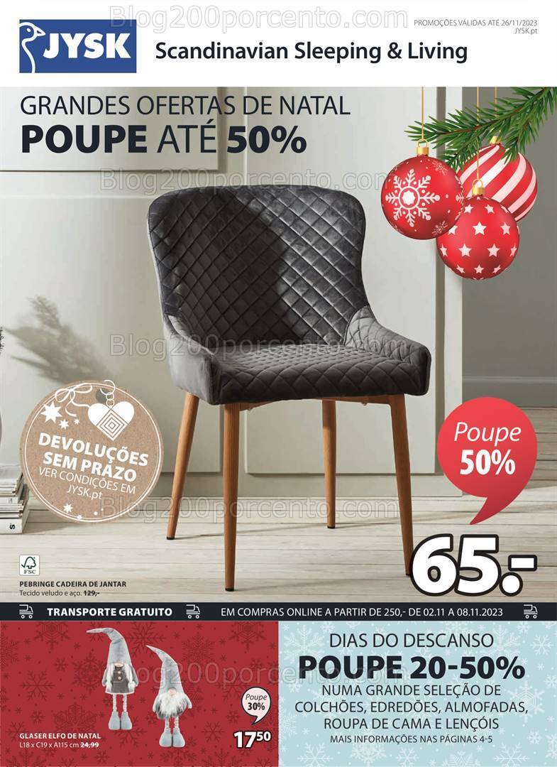 Antevisão Folheto JYSK Promoções de 2 a 26 novembro