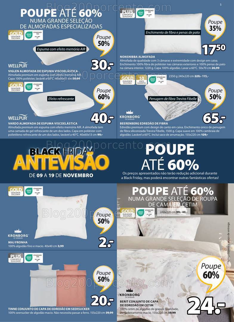 Antevisão Folheto JYSK Black Friday Promoções de 9 a 26 novembro