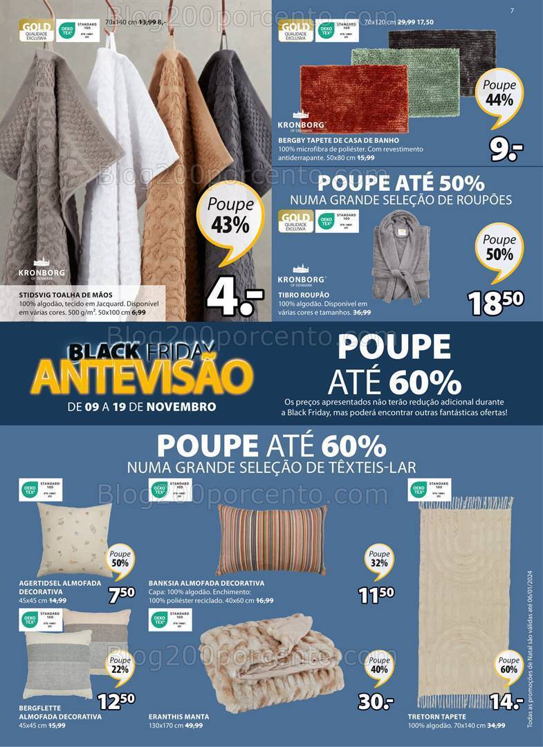 Antevisão Folheto JYSK Black Friday Promoções de 9 a 26 novembro